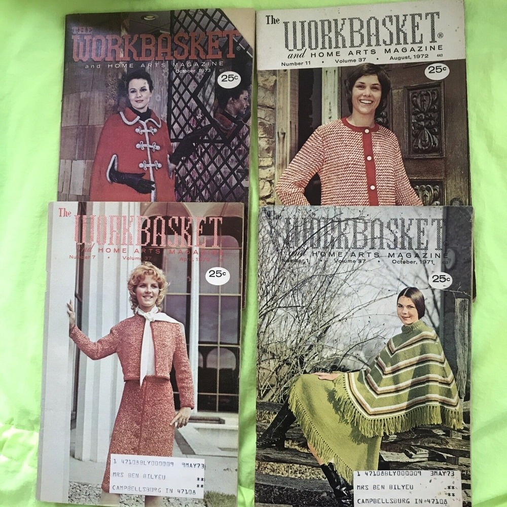 Vintage Lot of 4 The Workbasket and Crochet Home Magazines 1971
